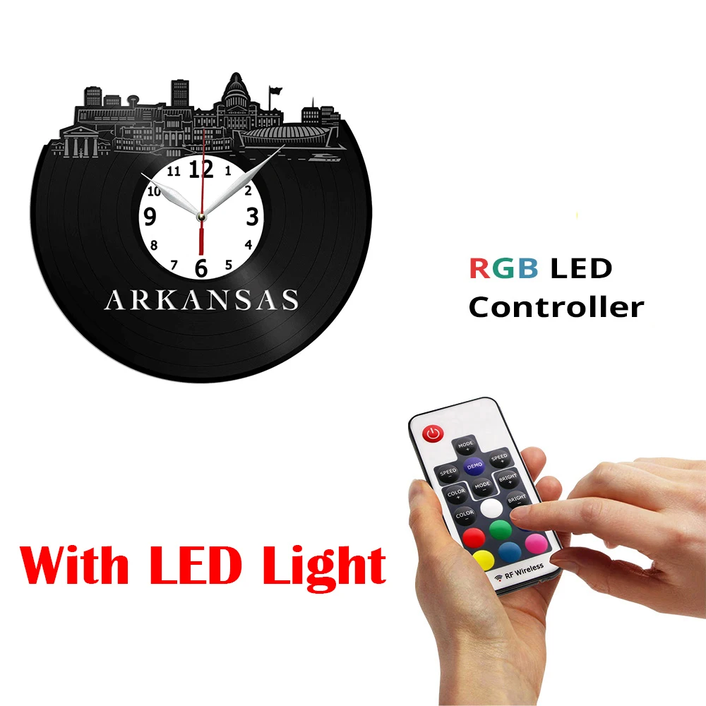 

Arkansas Vinyl Wall Art Clock 12 Inch - Home Room Decor Idea - Wall Art - Handmade Gift for Friend