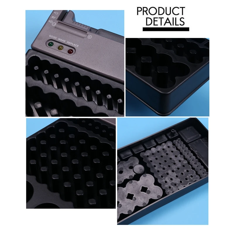 Держатель-органайзер для хранения аккумуляторов с тестером-держатель