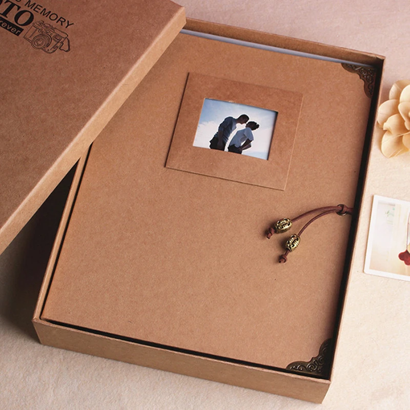 

Retro Photo Album 10 Inch DIY Hand-paste Albums Romantic Couple Love Commemorative Gift Baby Growth Commemorative Book Scrapbook