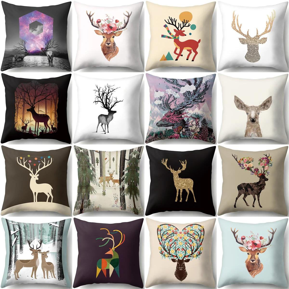 

ZHENHE Чехол на подушку с искусственным рисунком Божьего оленя, украшение для дома, Чехол на подушку, размер 18x18 дюймов