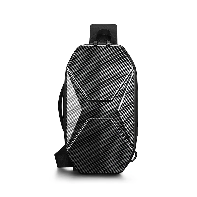 

OZUKO Men Shoulder Bags Chest Bag Male EVA Hard Shell Waterproof Short Trip Messenger Bag USB Charge Crossbody Bag Teenageenage