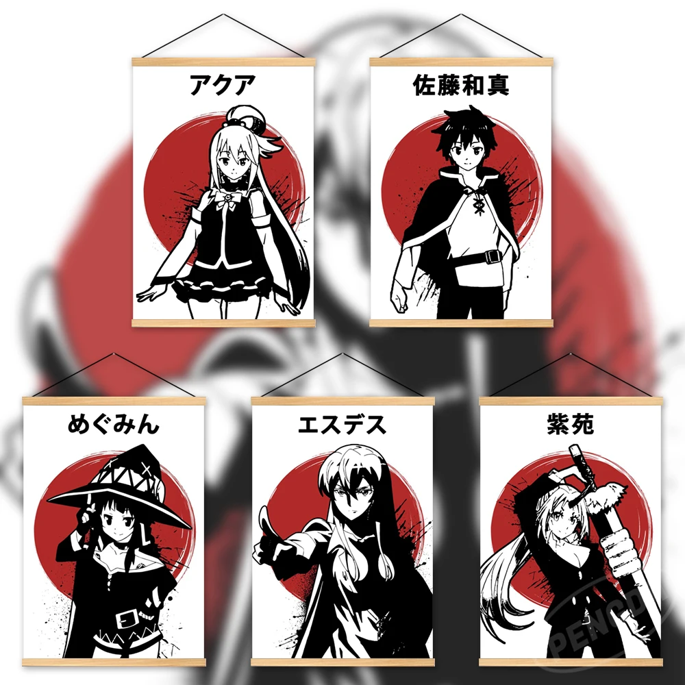 

Плакат Satou Kazuma холст Shion печать картина на стену аниме искусство картина Naofumi Iwatani Декор для дома настенная роспись Подвесной деревянный