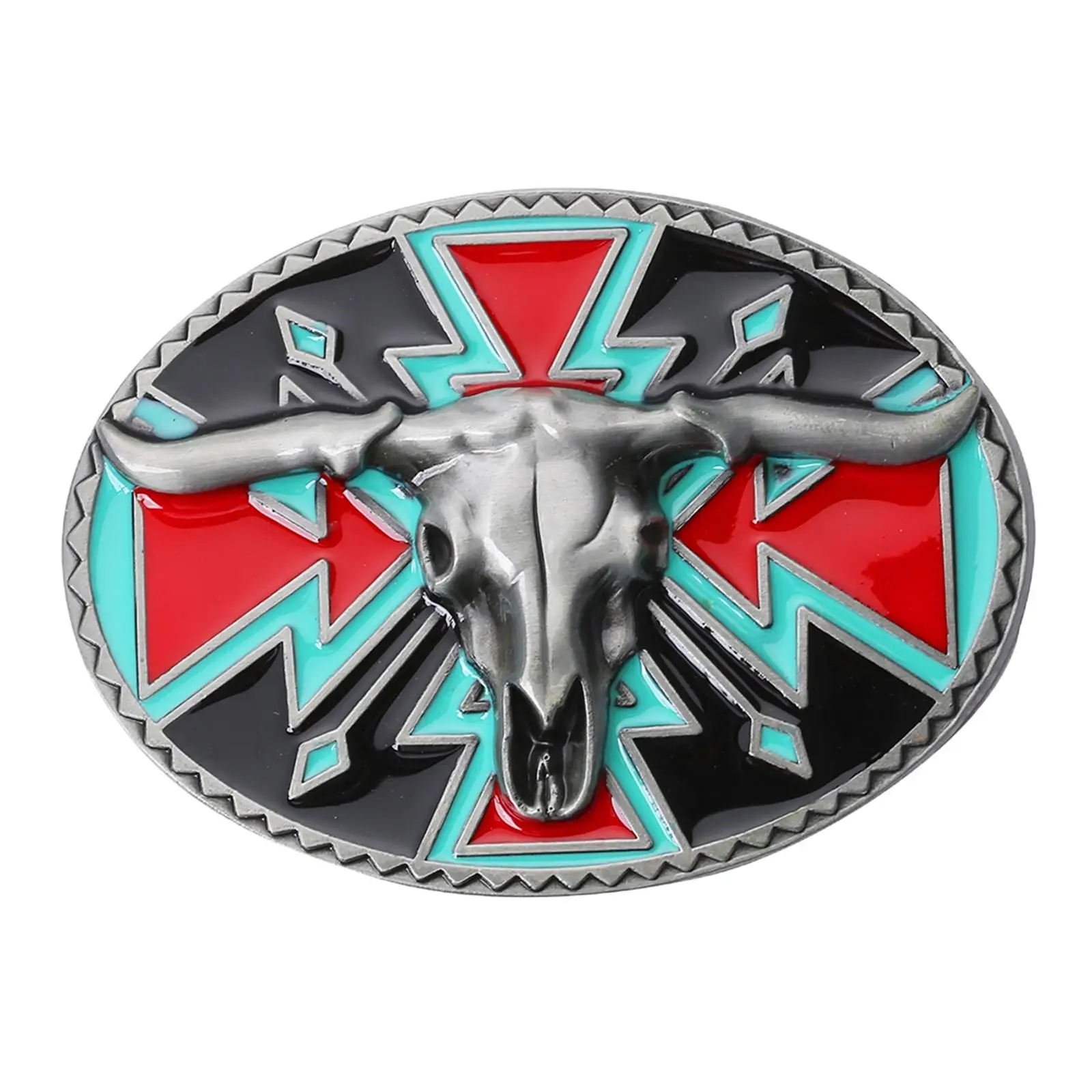 

Western Belt Buckle Novelty Alloy Vintage Style Men Women Cow Head Buckle