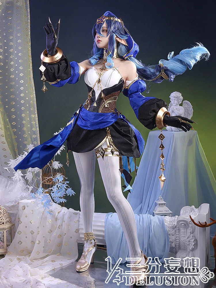 Костюм для косплея COS-HoHo из аниме Genshin Impact Layla Великолепный костюм Хэллоуина