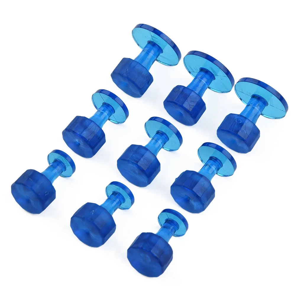 

9pcs Car Dent Repair Tool Set Dent Repair Pull Glue Tabs Blue Nylon Puller Remover Auto Body Paintless Suction Cup