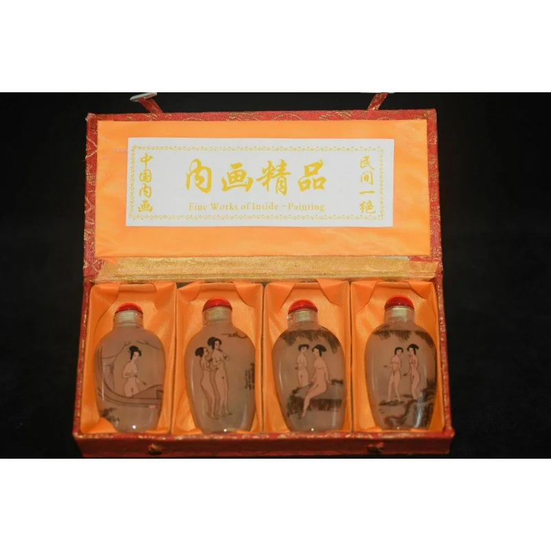 4 шт. Китайская народная Живопись Внутри красивая фигурка стеклянная табак