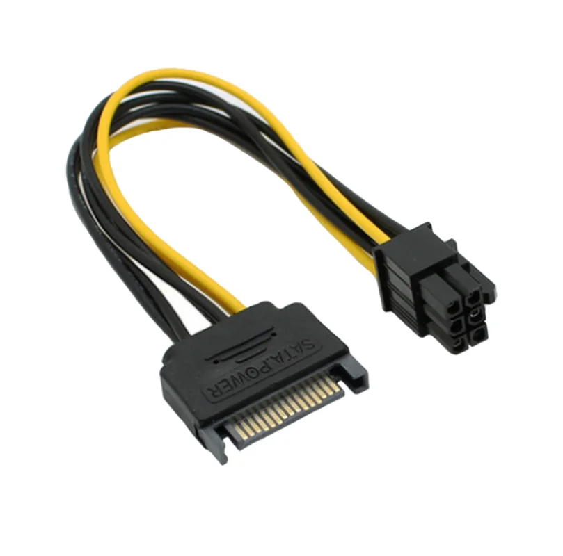 

SATA power supply 15p to 6P graphics card reverse power adapter cable 15-pin 6PIN graphics card power cord