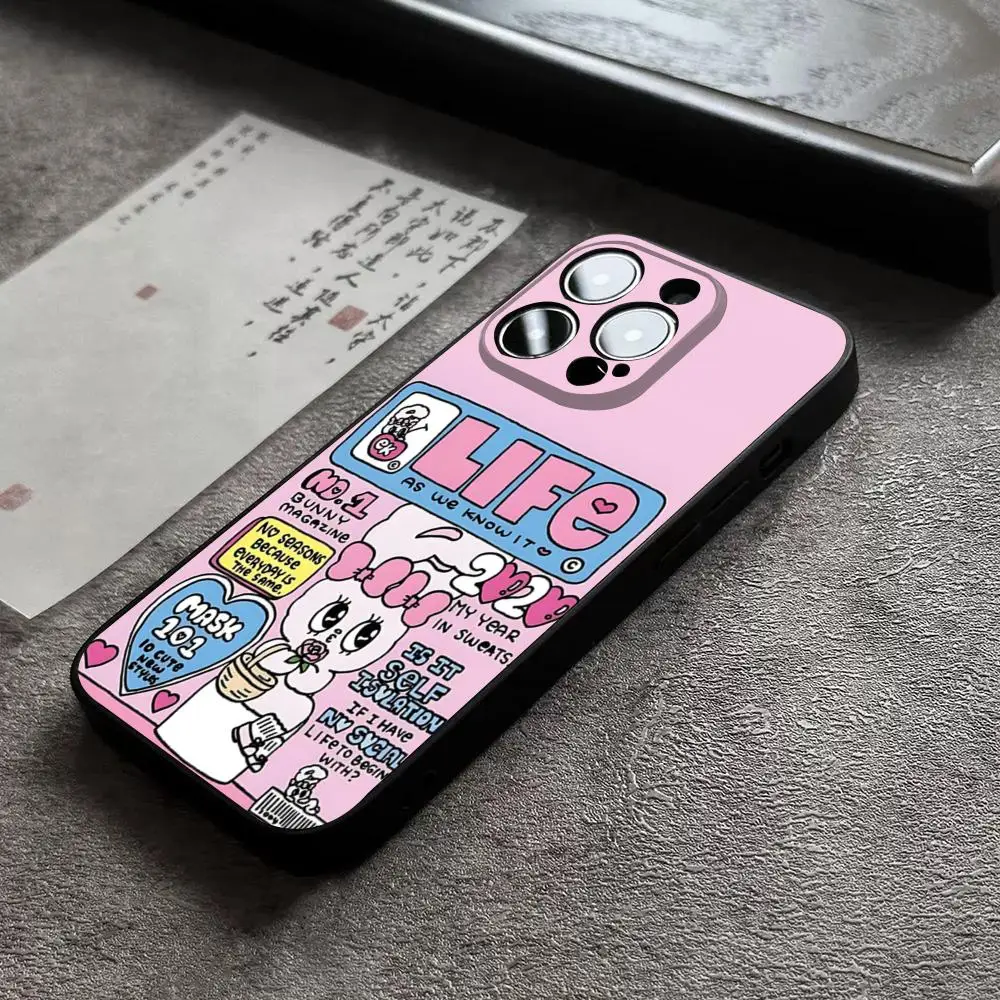 Силиконовый чехол-накладка Kawaii E-Esther Bunny для 15 Pro Max Iphone 14 12 13 11 Xr X Xs 8 7 Plus