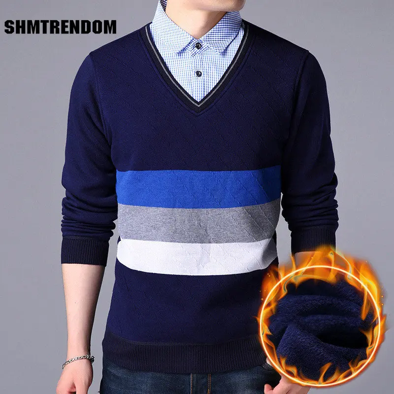 

SHMTRENDOM модная брендовая мужская рубашка-поло, хлопковая рубашка с длинным рукавом в Корейском стиле, облегающая Повседневная рубашка-поло д...