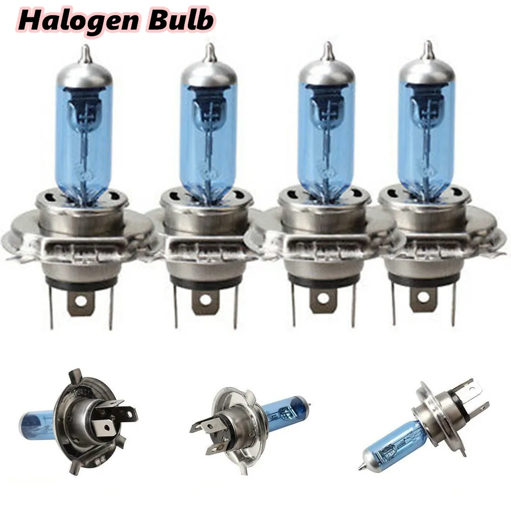 

4PCS 55/60W H4 12V Halogen Bulb Hot Sale Xenon Car Headlights Super White Light And Blue Plated Car Parts Fog Accessoris