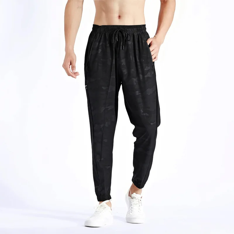 

Camouflage Sports Men's Quick Drying Zipper Pocket Elastic Waist Design Leg Sweatpants Baggy Jogging Men Track Training Pants