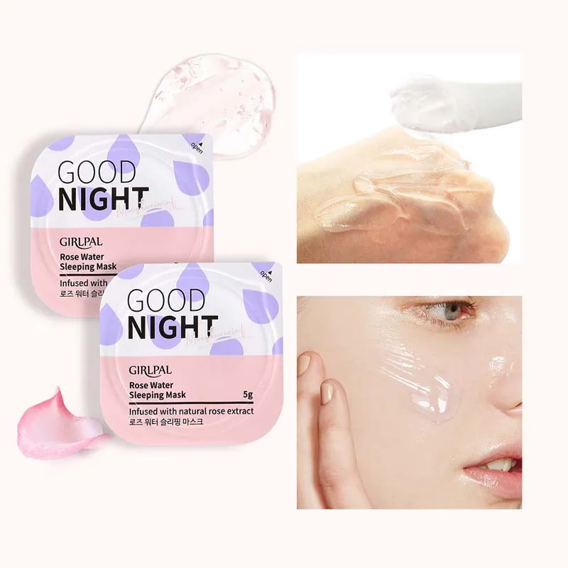 

Rose Water Sleeping Face Mask Moisturizing Nourishing Repairing Acne Whitening Skin Care No Washing Masks Beauty Cosmetics 4*5g