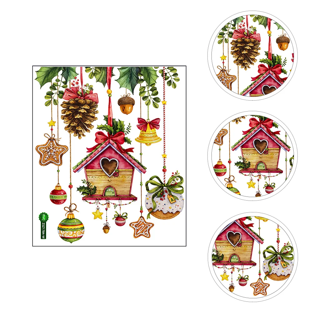 

Wall Christmas Sticker Window Xmas Snowflake Glass Decal Cling Village House Stickers Party Decorations Decoration Holidaydoor