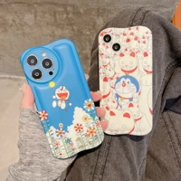 cartoon robot cat doraemon phone cases for iphone 13 12 11 pro max xr xs max x water proof blue white cover