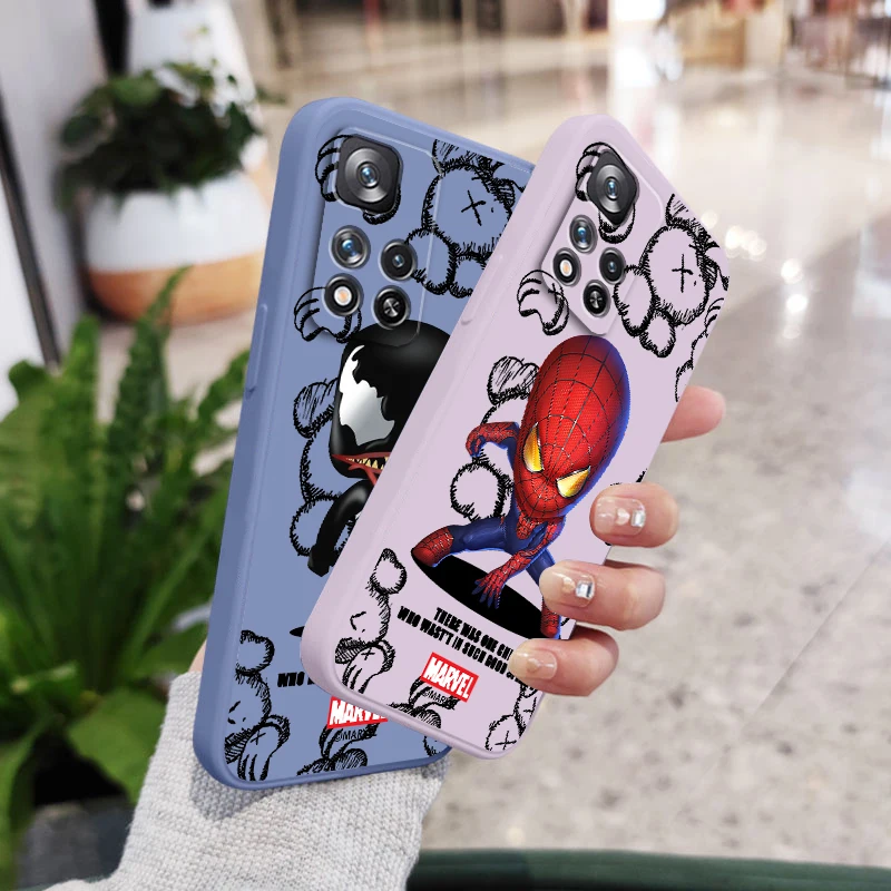 

Super Hero Marvel Liquid Rope Phone Case For Xiaomi Redmi Note 12 11 11T 10 10S 9 9S 9T 8 8T Pro 4G 5G Cover