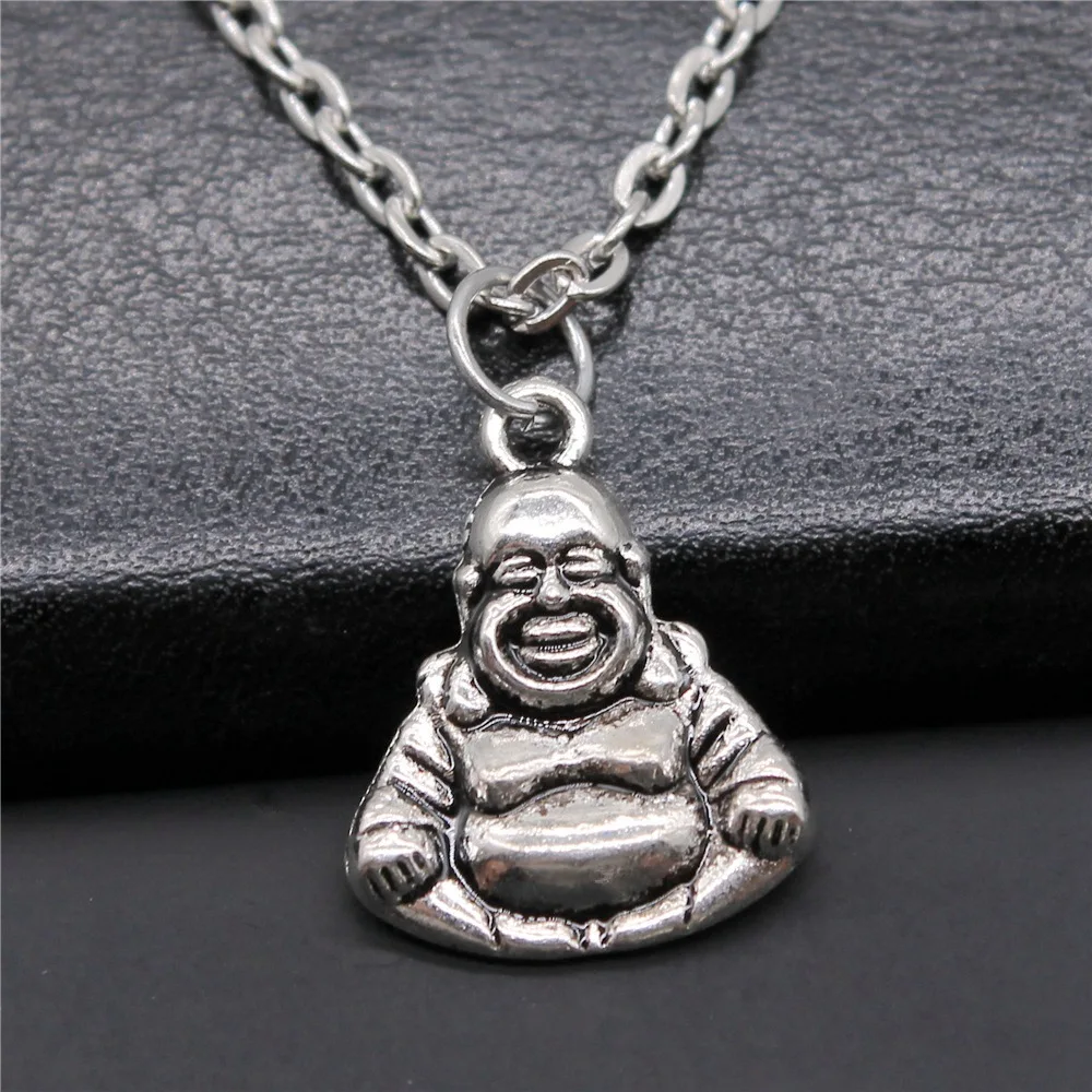 

Simple Fashion Vintage 2 Colors 20x16mm Buddha Pendant Necklace Jewelry For Women