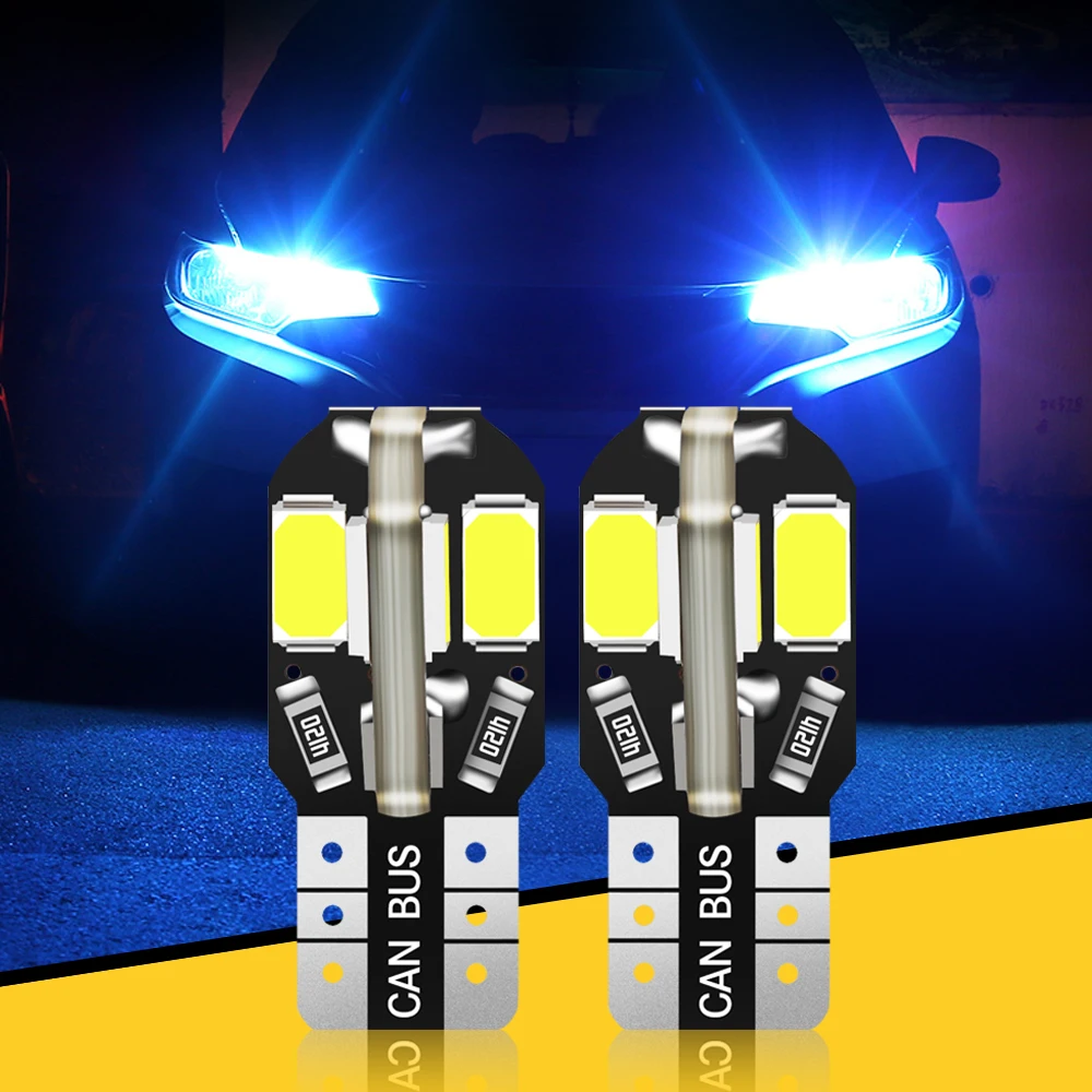 СВЕТОДИОДНЫЕ Лампы Canbus T10 W5W 12 В 2 шт. автомобильные фары аксессуары для fiat 500 grande