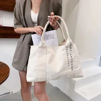 womens simple canvas handbag letter printing large capacity 2022 new trend bags fashion casual tote shoulder bag drop shipping