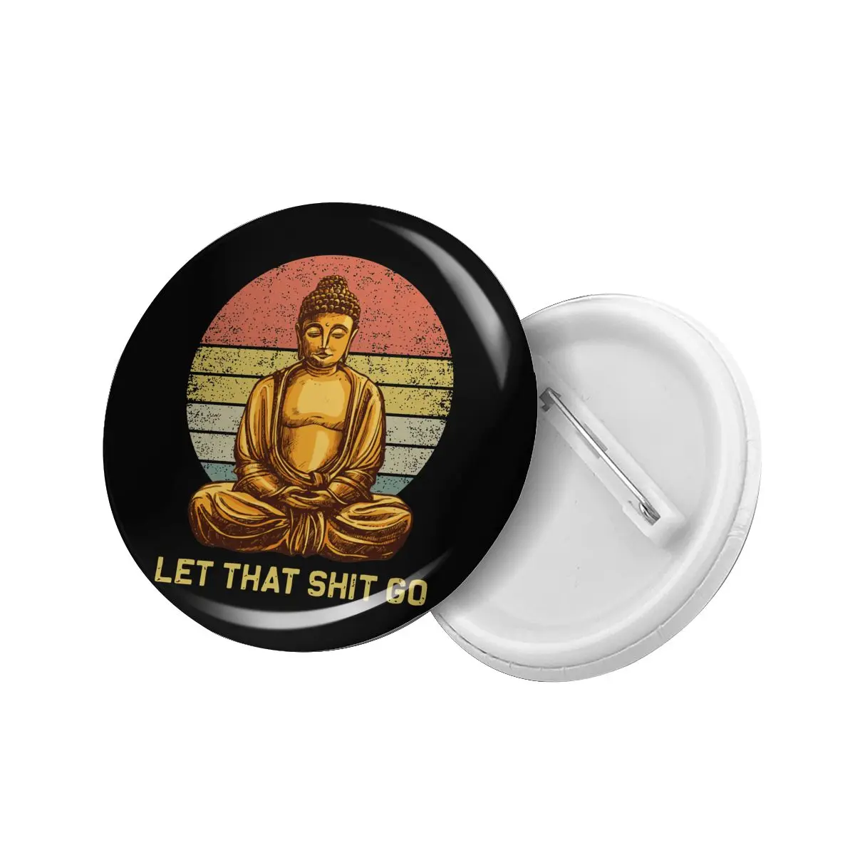 Пусть это дерьмо Это Будда мягкая булавка для пуговиц Креативные аксессуары