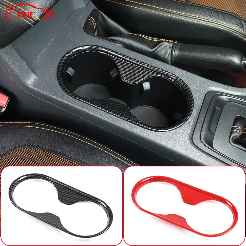 

Car Styling Carbon Fiber Center Console Handrest Water Cup Holder Cover Sticker Trim for Ford Ranger 2015-2021 Auto Accessories