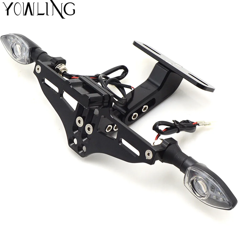 

Motorcycle License Plate Frame Holder Bracket with led light For