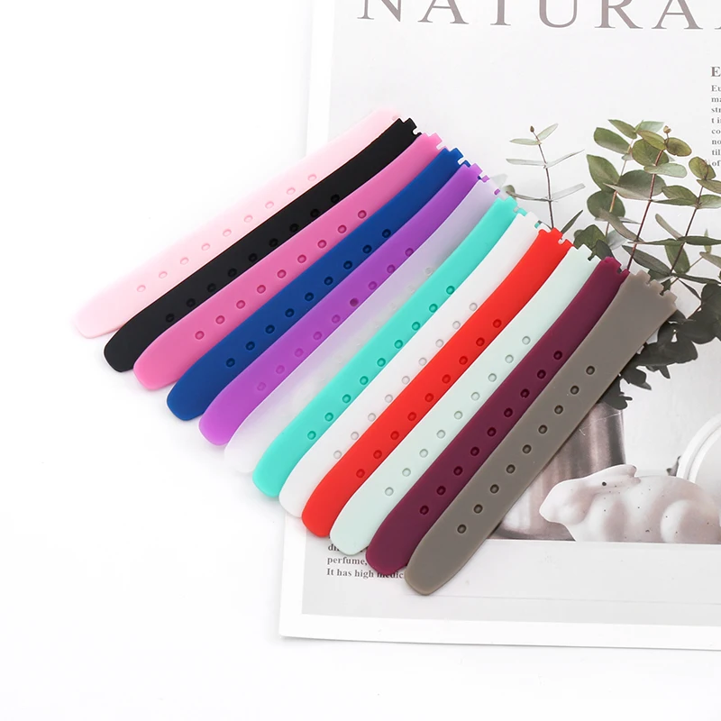 Silicone strap suitable for swatch 12mm short color children's women's strap needle buckle watch accessories