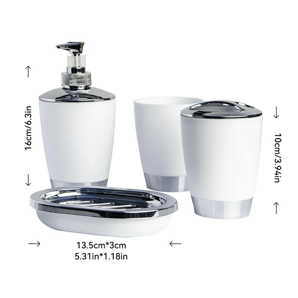 

6Pcs Bathroom Set Convenient Soap Dispenser Trash Bin Hotel Accessories