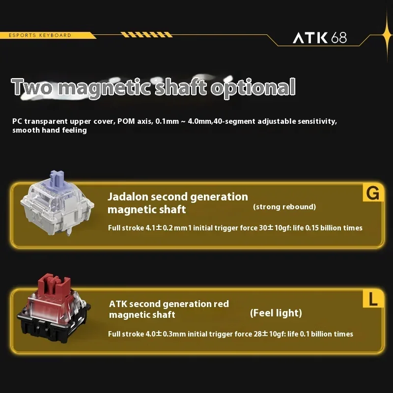 Механическая клавиатура Atk Atk68 с магнитной осью проводная однорежимная 68 клавиш