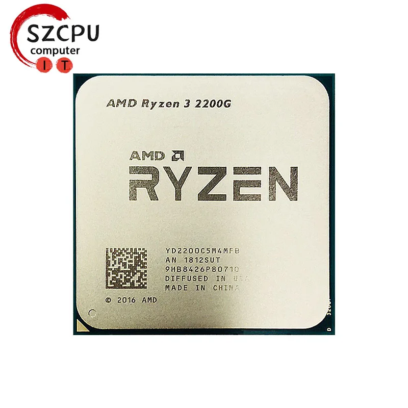 

AMD Ryzen 3 2200G R3 2200G 3,5 ГГц игровой четырехъядерный процессор Zen 0,014 четырехпоточный процессор YD2200C5M4MFB разъем AM4