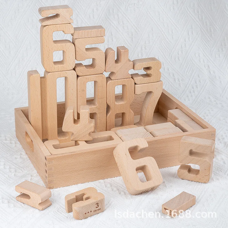 

Large Particle Beech Wood Digital Building Blocks For Children'S Mathematics Teaching Puzzle Toy Teaching Aids For Early Childho