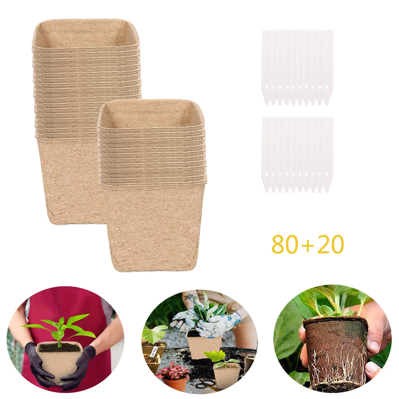 

Storage Tin Seed Peat Gardening Seedling Cup Environmental Pulp Molded Flower Pot Growing Tray