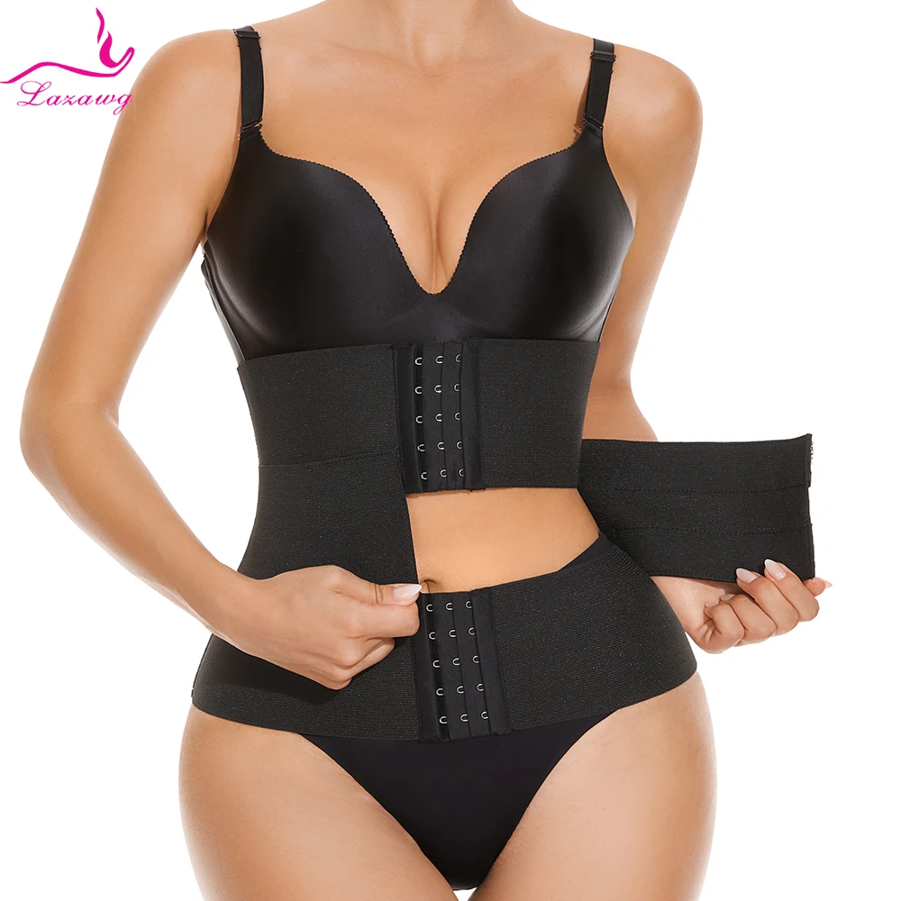 

LAZAWG Waist Trainer Belt Wrap Neoprene Sweat Sauna Body Shaper Modeling Belly Strap Women Tummy Slimming Fat Burn Trimmer