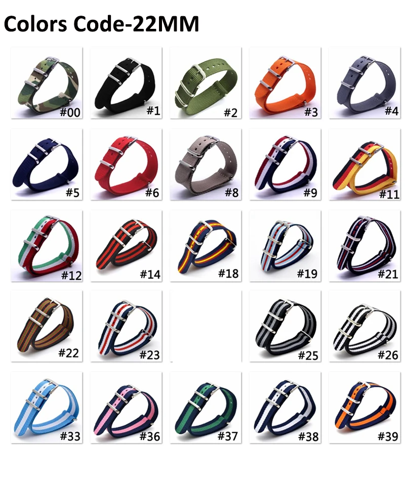 Classic  Strong bracelet Army Green Military fabric Nylon Watch watchbands Woven Straps Bands Buckle belt 16 18 20 22 24 mm