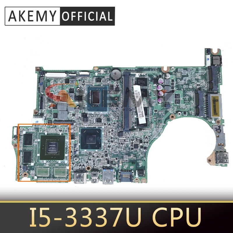

Akemy Laptop motherboard For ACER Aspire V5-572 V5-572G Mainboard DA0ZQKMB8E0 I5-3337U CPU SLJ8C
