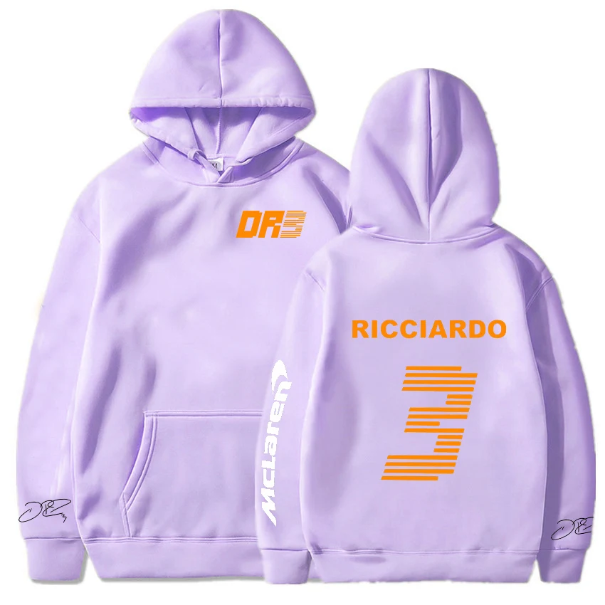 

Mclaren F1 Hoodie Formula One Racer Long Sleeve Letter Daniel Ricciardo 3 Printed Streetwear Logo Sweatshirt Men EU Size Vintag