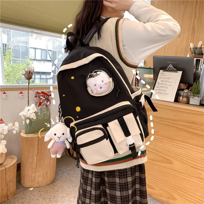 

Schoolbag Female Harajuku Ulzzang Junior High School Students Primary and Secondary School Birthday Cute Double Shoulder Bag