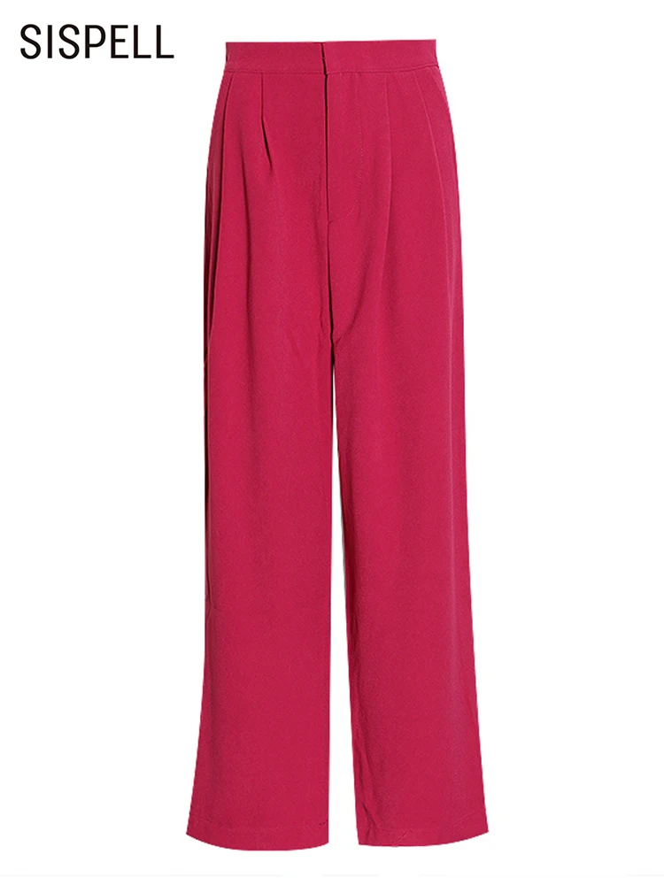 

Женские брюки в стиле пэчворк SISPELL, однотонные Широкие штаны с высокой талией и карманами, минималистский стиль, осенняя одежда, 2022