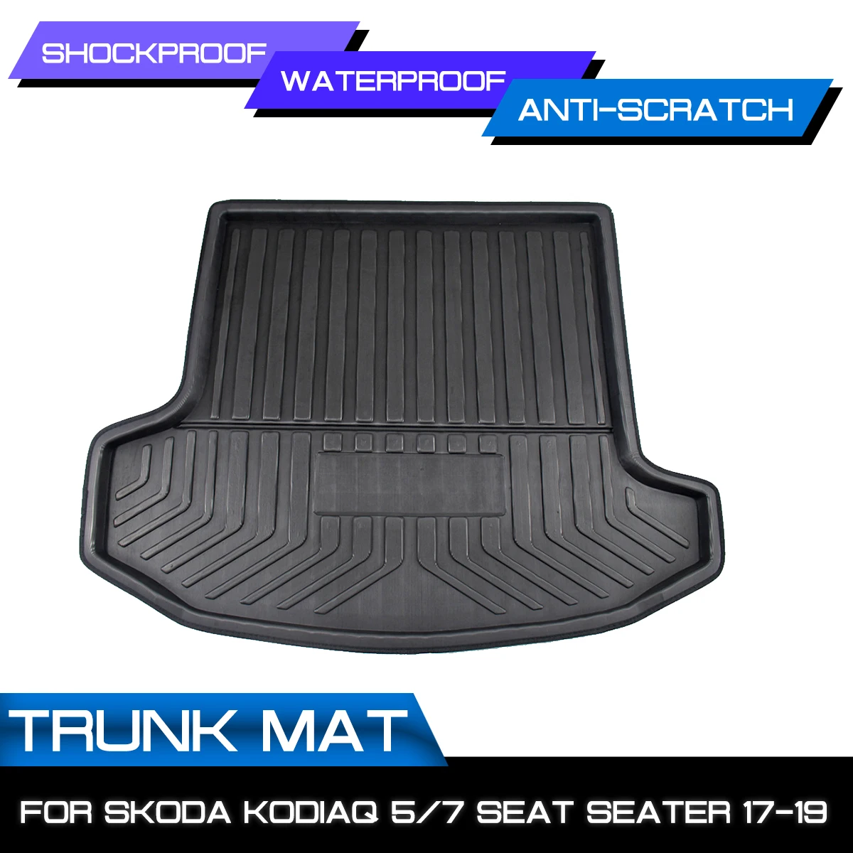

Rear Trunk Cover Matt For SKODA Kodiaq 5/7 Seat Seater 2017 2018 2019 Car Cargo Liner Boot Tray Mat Floor Carpet Kick Pad