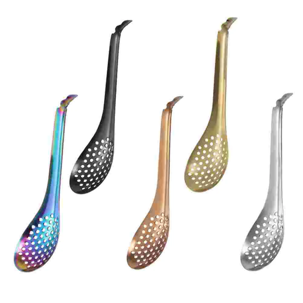 

Spoon Slotted Caviar Strainer Soup Spherification Stainless Steel Filter Bar Spoons Cocktail Straining Molecular Metal Sauces