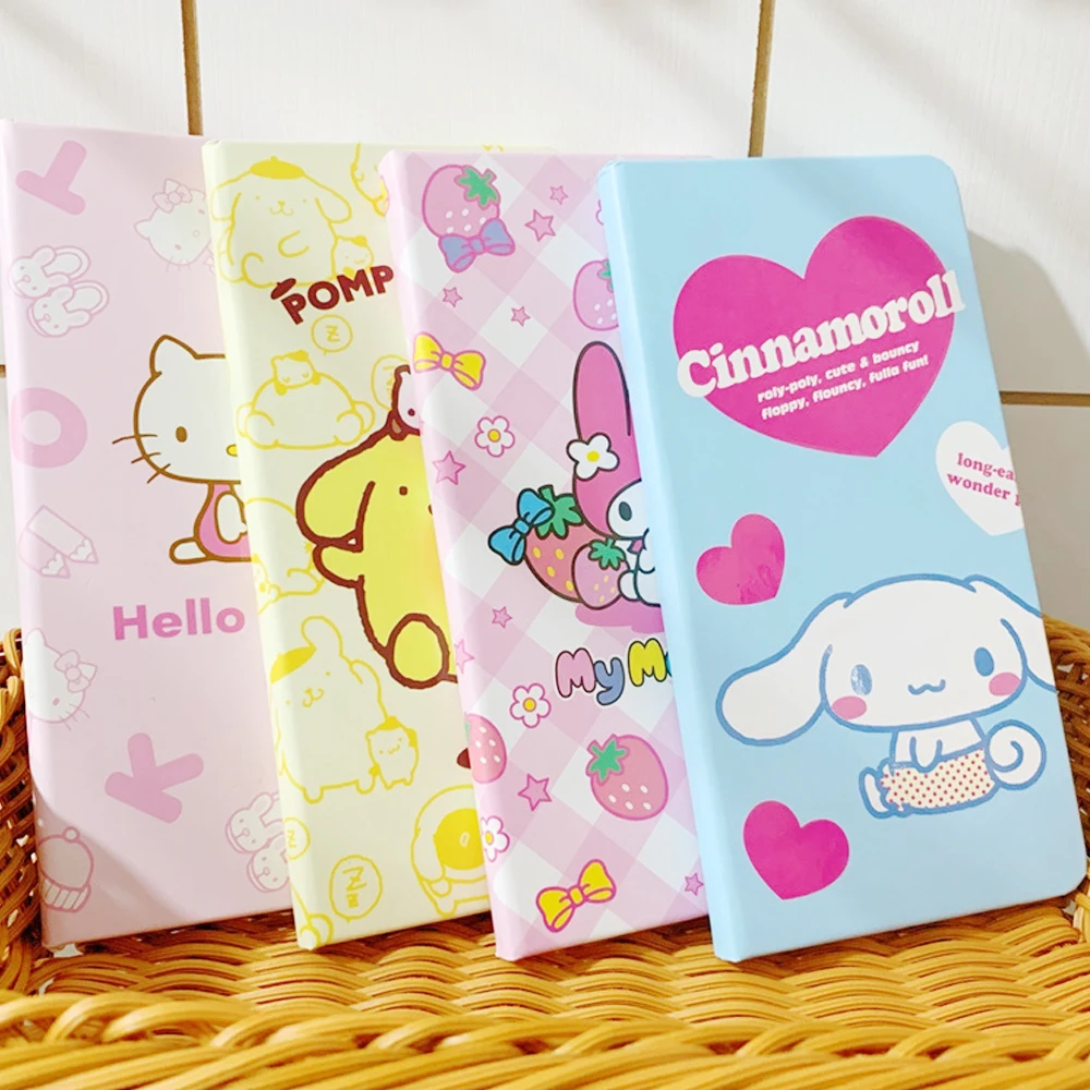 

Sanrioed Kawaii My Melody Kuromi Cinnamoroll мультяшная Обложка Блокнот на 100 страниц двухсторонняя Милая ручная книга Журнал Блокнот