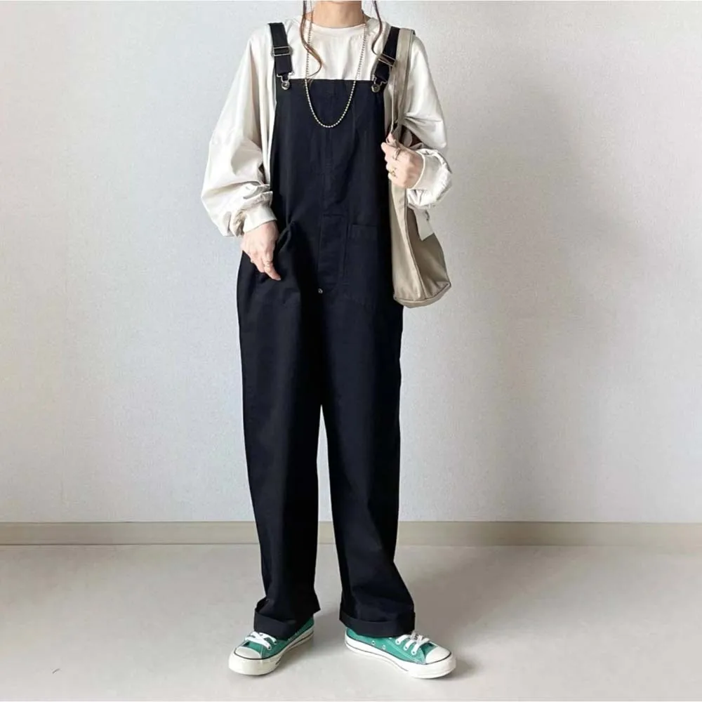 

Casual Jumpsuit All-match Solid Color Overalls Cotton Suspenders Slim Back 2022 Summer New Women's Clothing Japan Korean