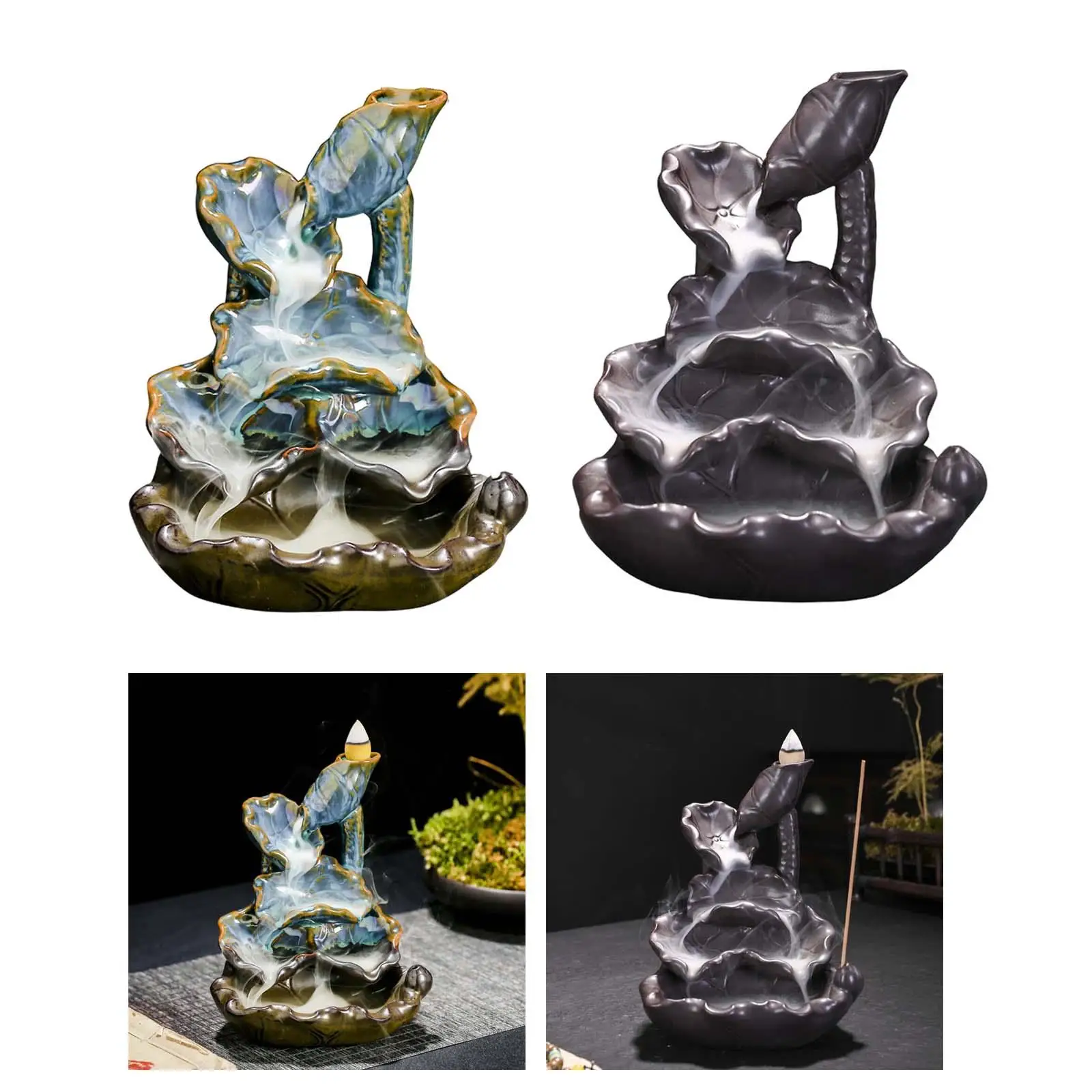 Креативный обратного потока горелка водопад держатель с орнаментом курильница