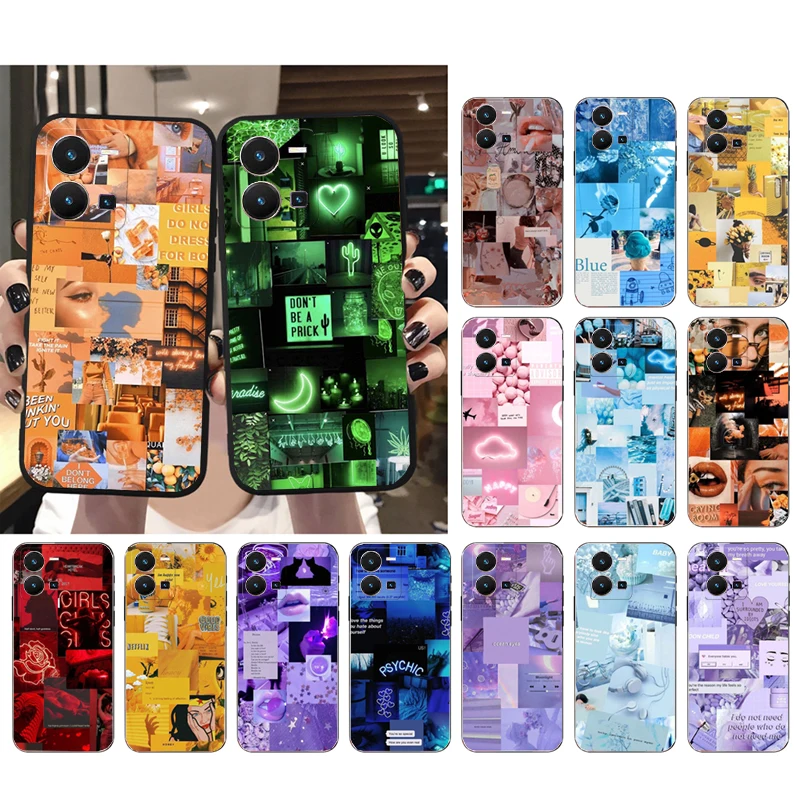 

Blue Red Art Aesthetic Phone Case For VIVO Y53S Y33S Y11S Y31 Y21 Y70 Y20 Y21S Y72 Y55 Y76 Y51 Y01 V23E V21 V23 V21E Case