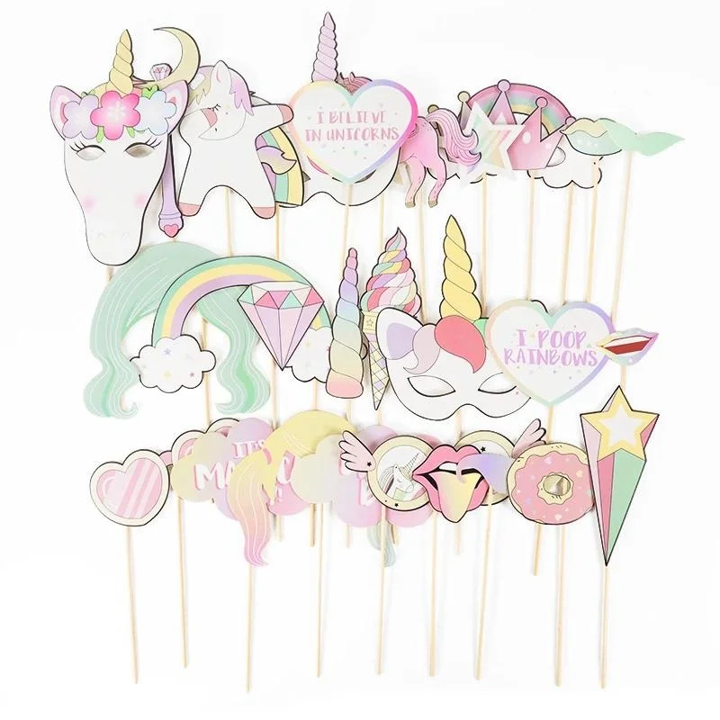 29 шт. Набор радужных фотографий в виде единорога