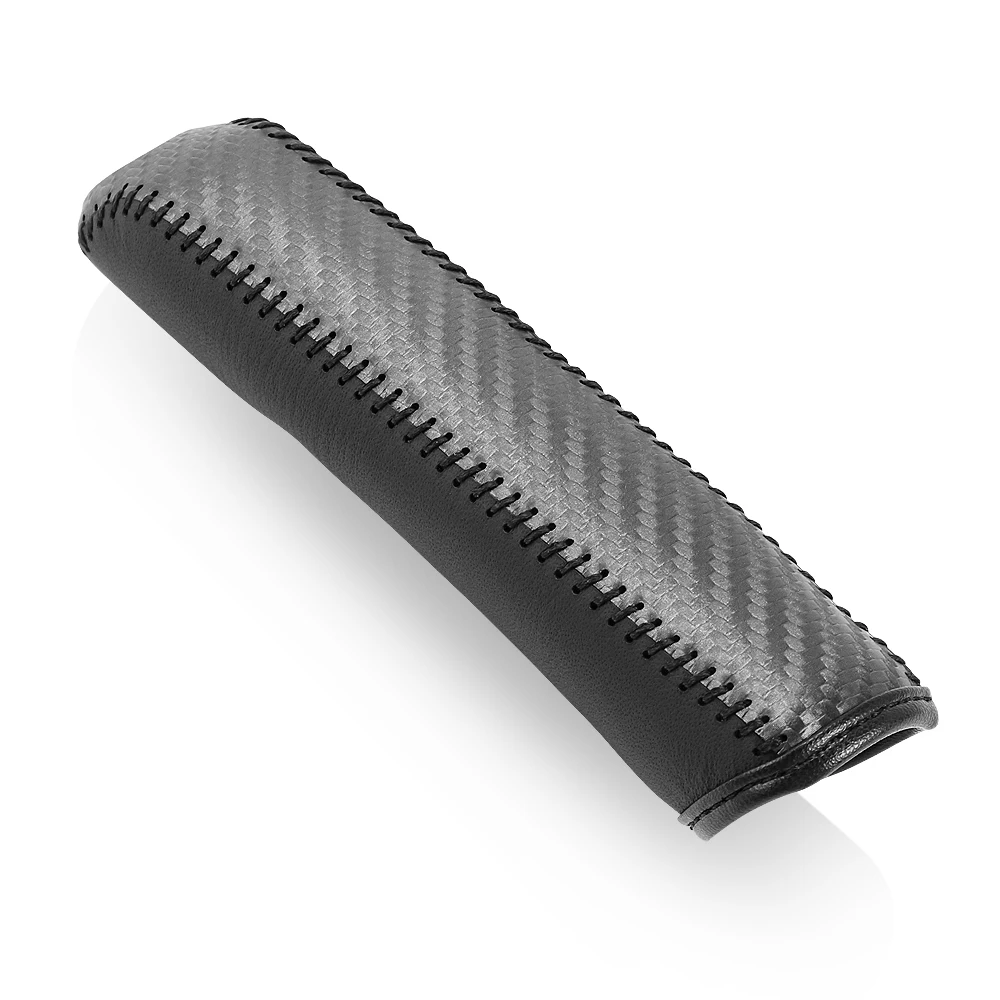 

Кожаный чехол для ручного тормоза из углеродного волокна, автомобильный интерьер для Volkswagen Golf 4, 5, 6, 7, POLO Tiguan PASSAT TOURAN Scirocco BE