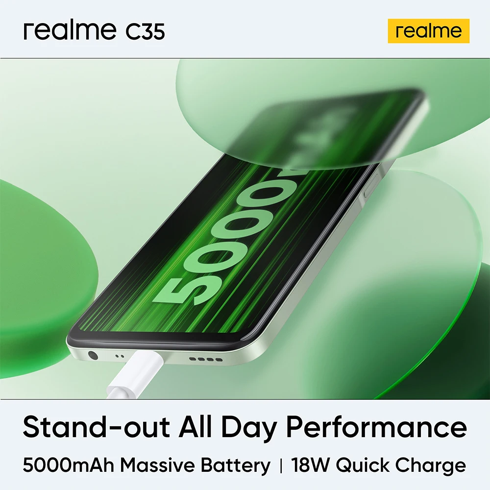 realme c35 smartphone 6 6 inch fhd 18w quick charge 50mp camera 18w 5000mah battery ultra slim 3 5mm jack android mobile phone free global shipping