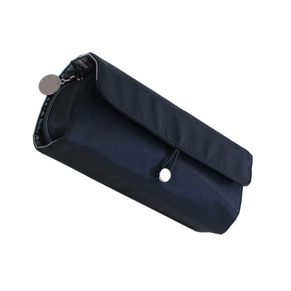 

Black Travel Makeup Bag With Detachable Mirror - Stain Proof And Waterproof Nylon Fabric