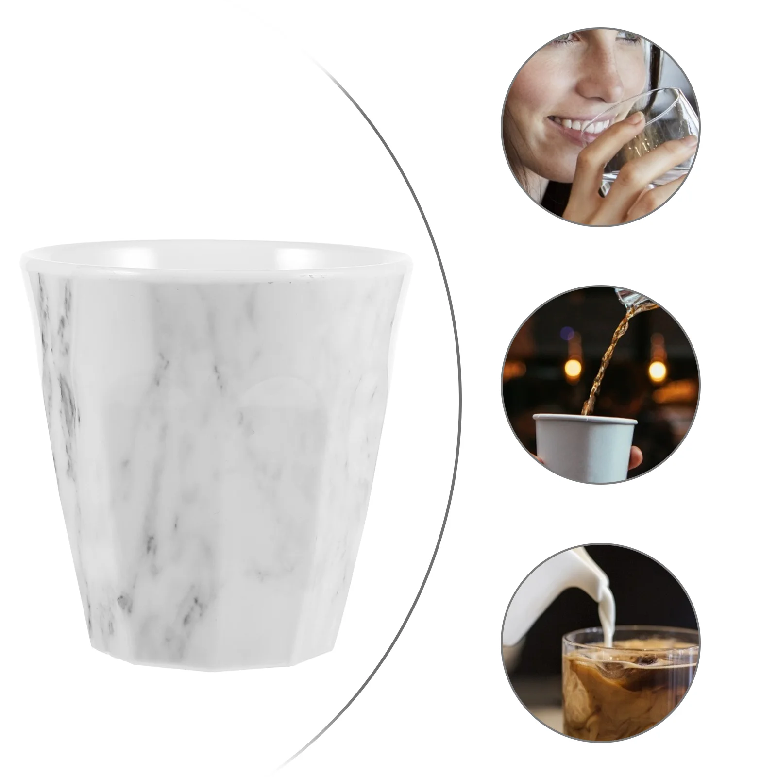 

Coffee Gift Marbling Water Cup Melamine Marble Tumbler 8.9X8.7X8.7CM White Pattern Child