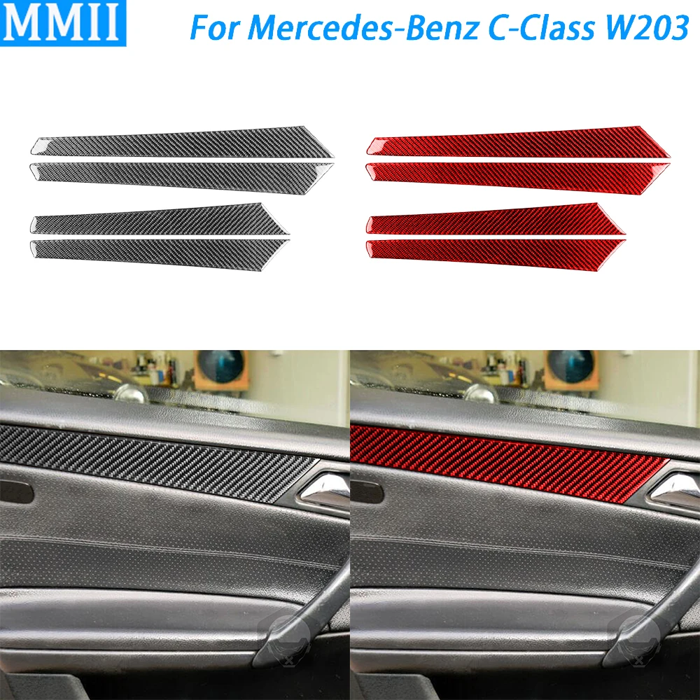 

For Mercedes-Benz C-Class W203 2005-2007 Carbon Fiber Inner Door Panel Trim Cover Car Interior Decoration Accessories Sticker