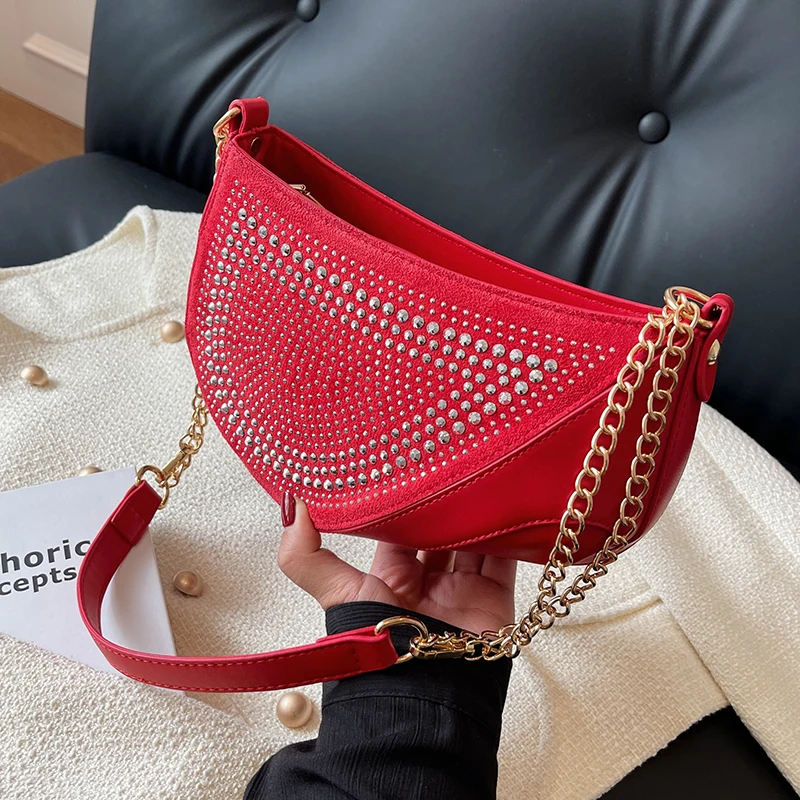 

Rivet Saddle Crossbody Bags for Women 2023 Trend Fashion PU Leather Small Shoulder Handbags and Purses Solid Vintage Bags